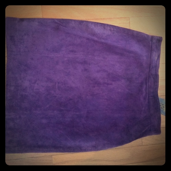 Rock Creek purple leather suede skirt New w/ tag - Picture 1 of 5